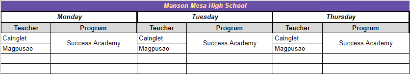 Manson Mesa/Sage and Sand AFter School Programming