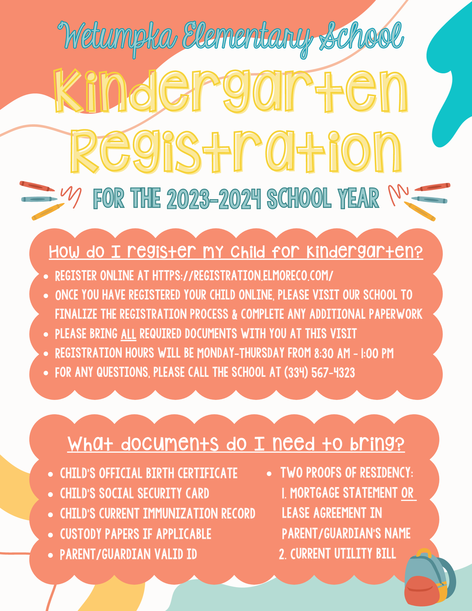 kinder registration information