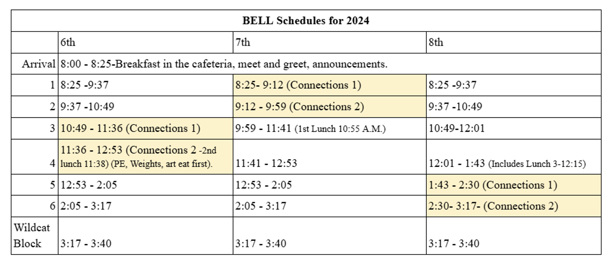 VRMS Bell Schedule