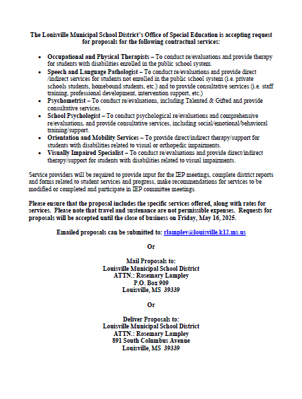 Sped Newspaper Request for Proposal-2025-26