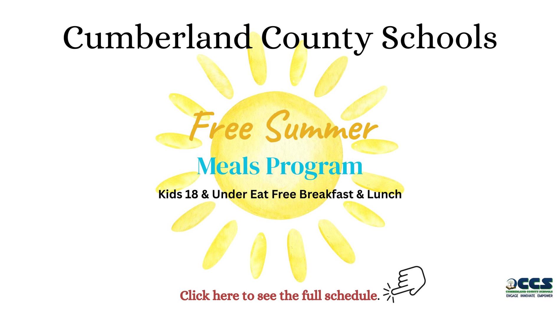 Summer Meal Program with a link for the schedule