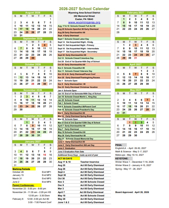 Approved Calendar 2026-2027 (rev. 4-28-26)