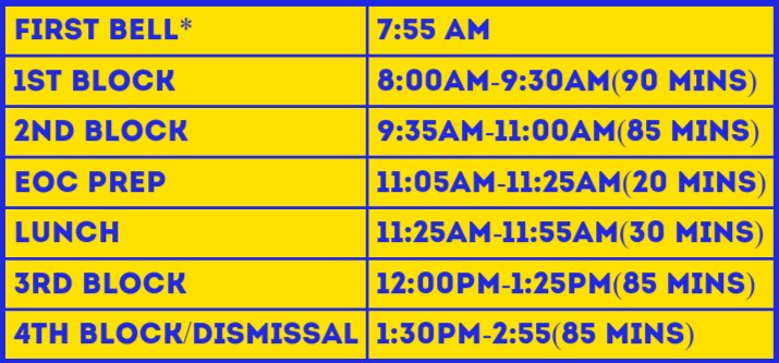 Regular Bell Schedule 2025