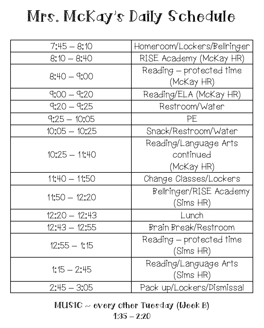 schedule