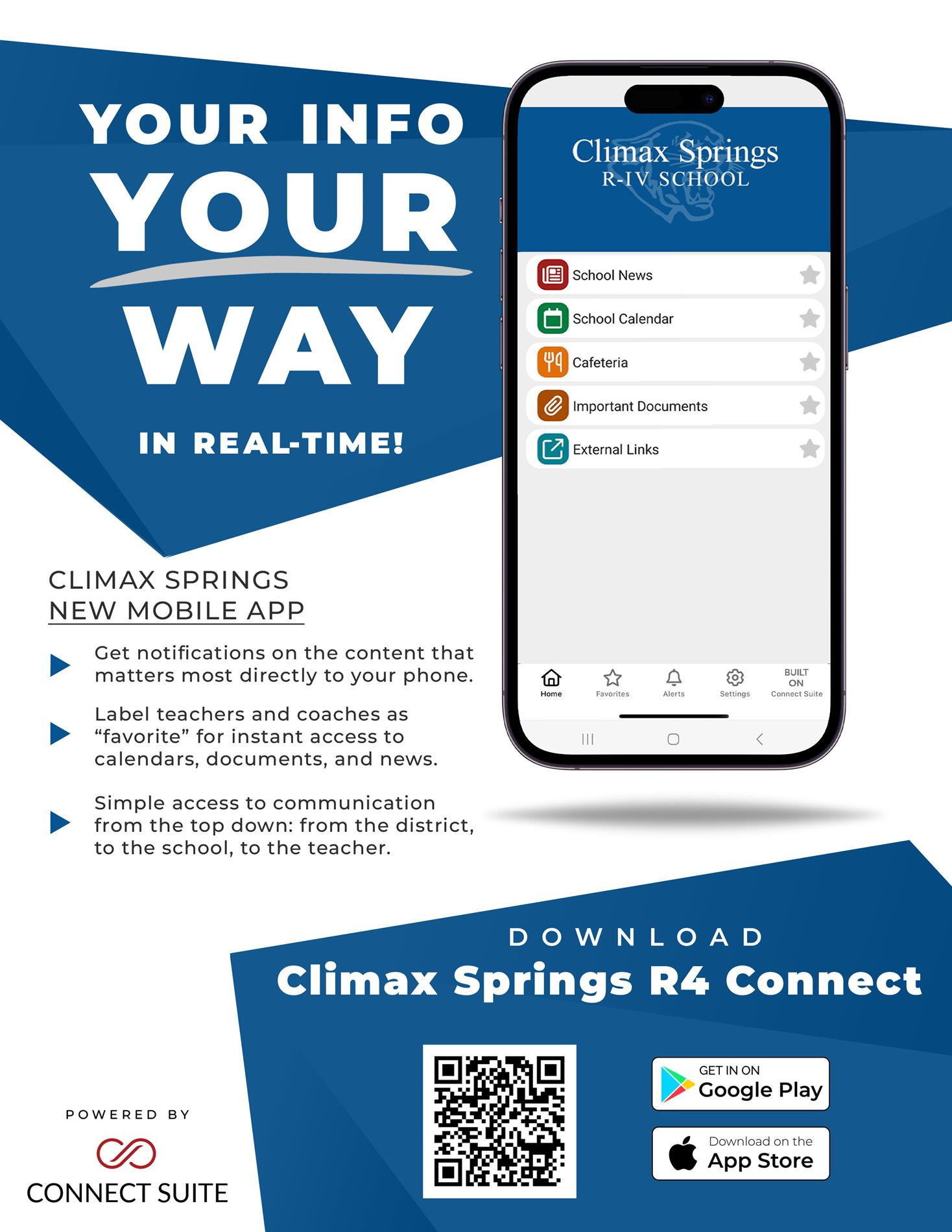 Climax Springs app flyer