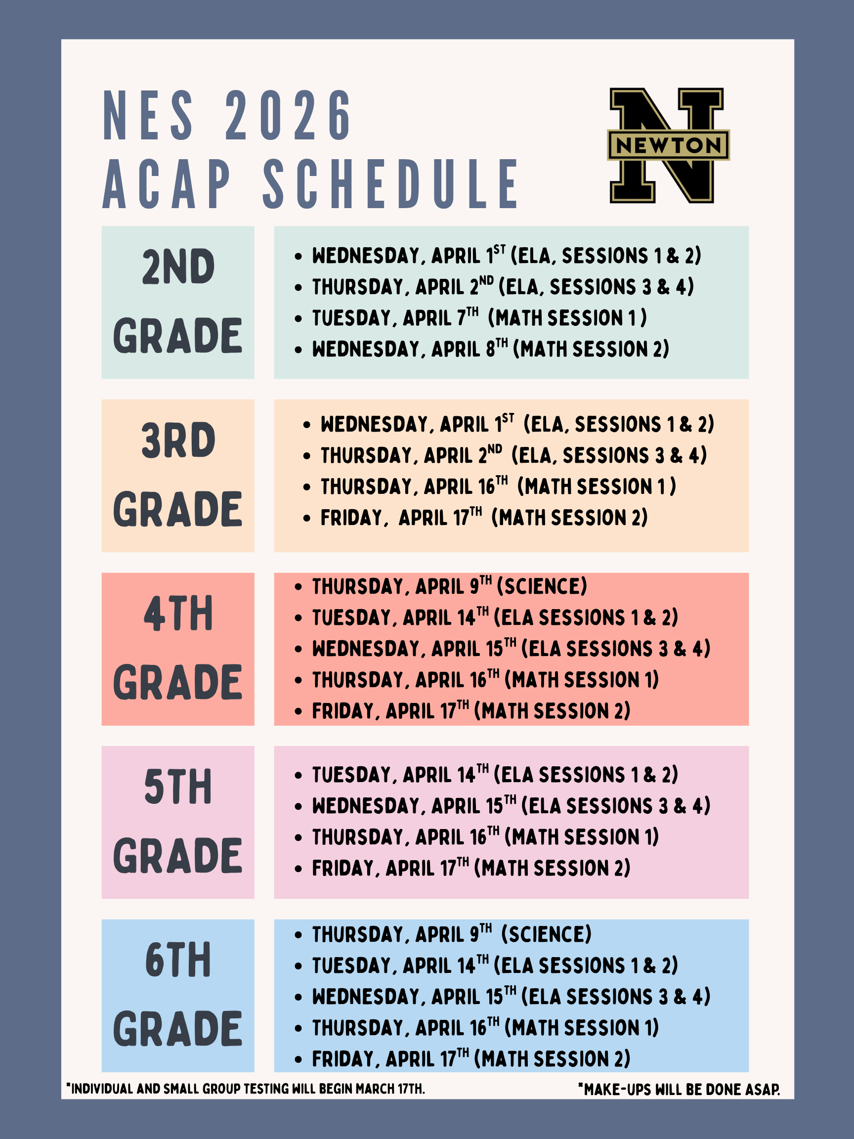 ACAP Schedule 2026