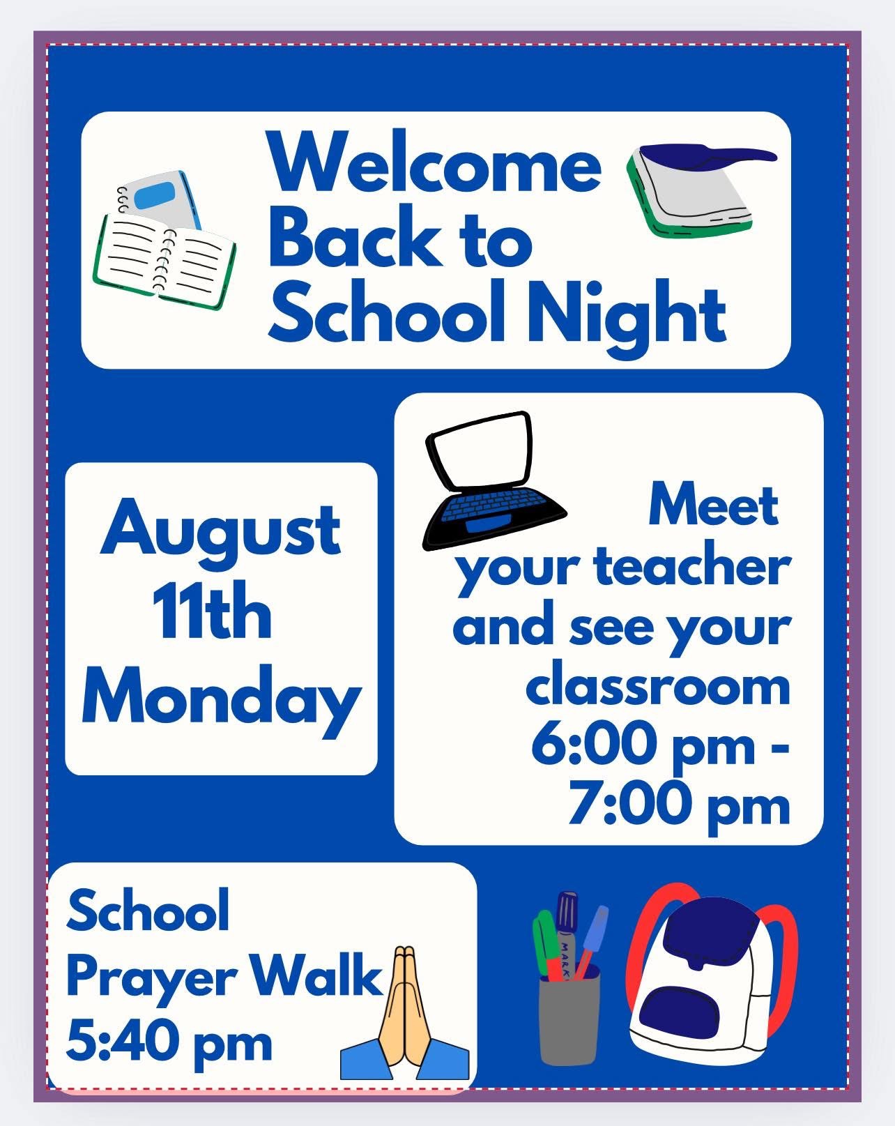Welcome Back to School Night