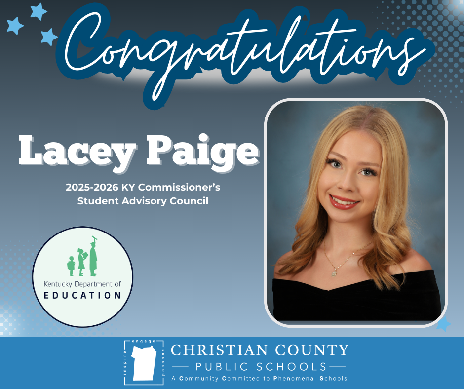 Congratulations Graphic Lacey Paige and student picture