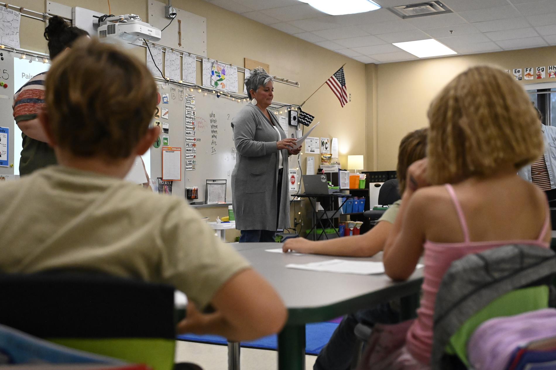 school counselors and students in building 
