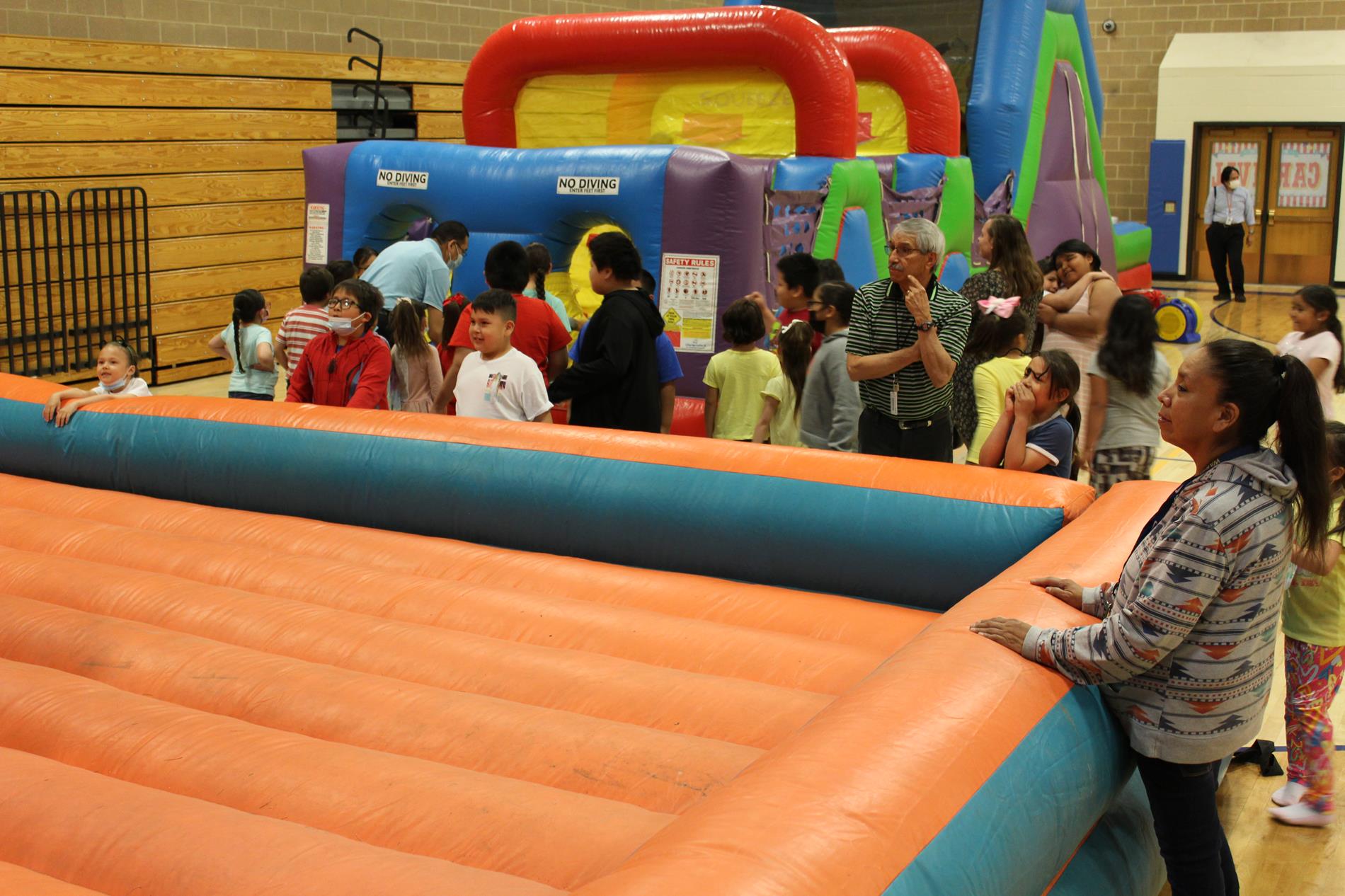 Students watching joust