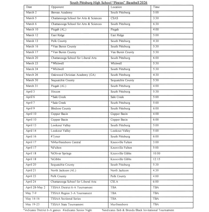 26 baseball schedule