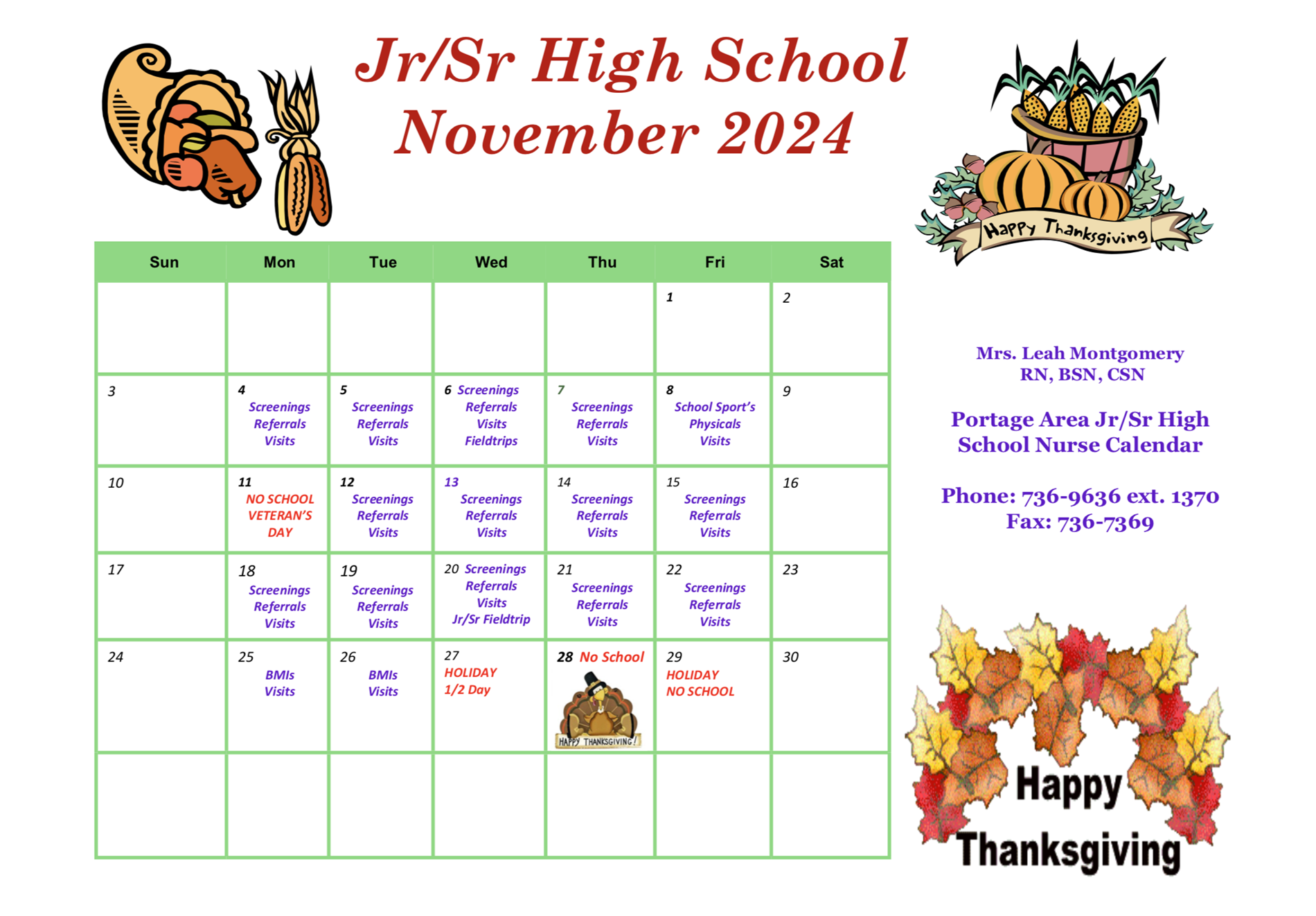 November Calendar