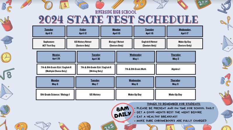 RHS State Test Schedule
