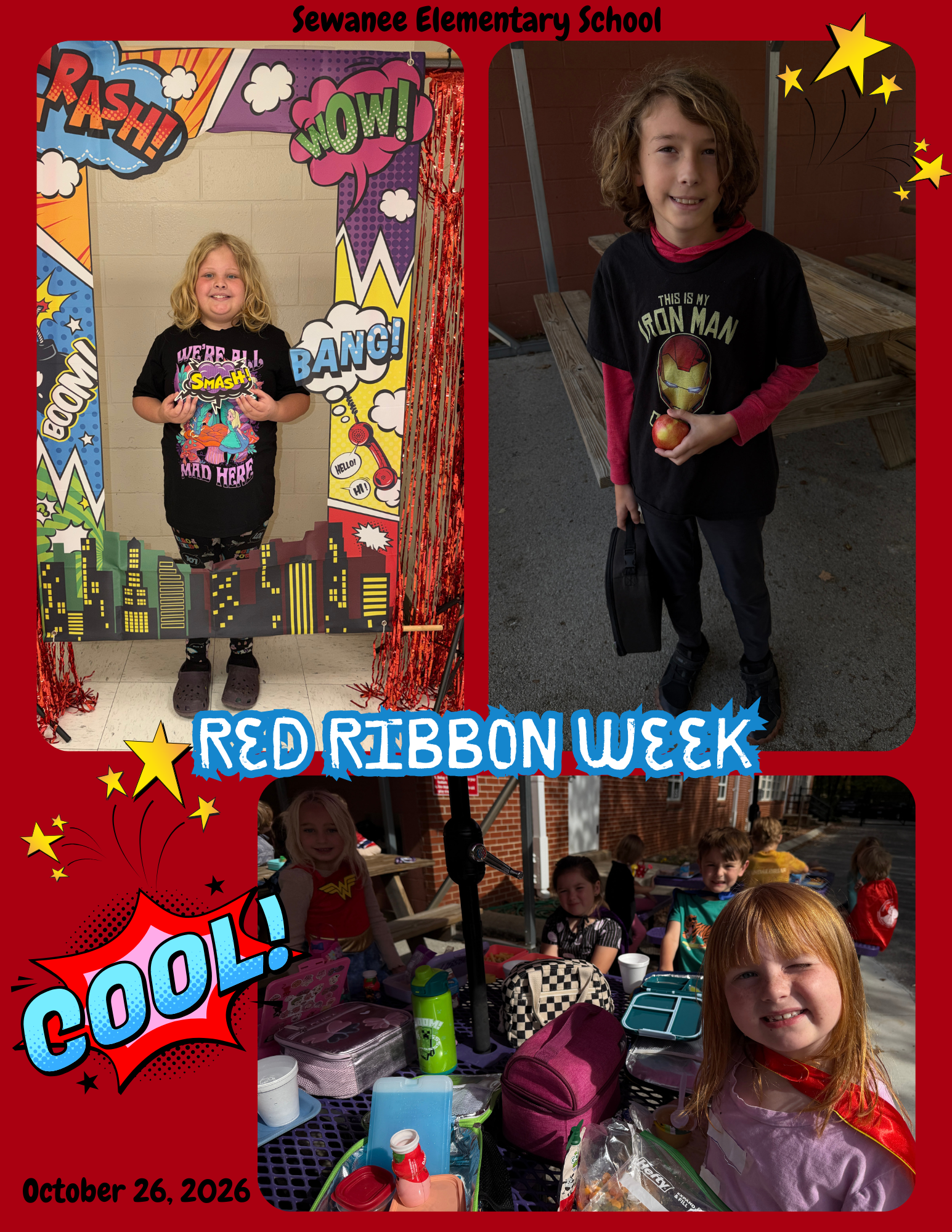 Sewanee Elementary School Red Ribbon Week October 26, 2026