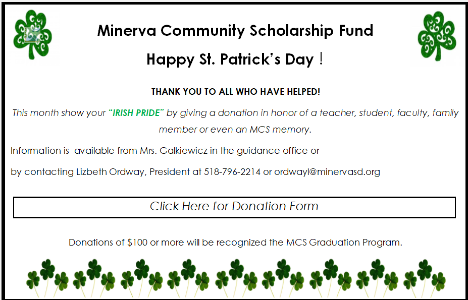 Minerva Scholarship Fund contact Jan Hogan at Hoghevn@frontiernet.net image