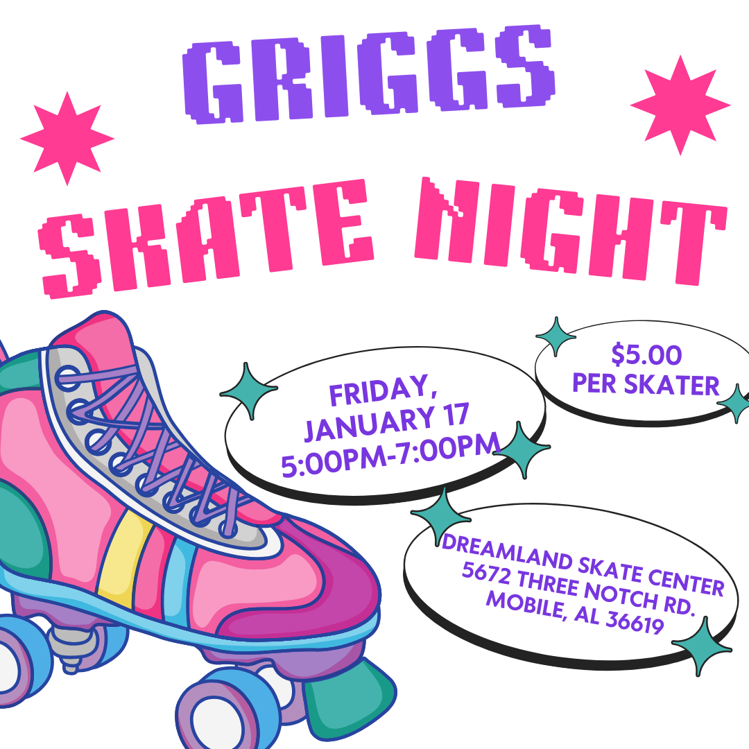 1/17/25 Griggs Skate Night @Dreamland Skate Center from 5-7pm $5per skater