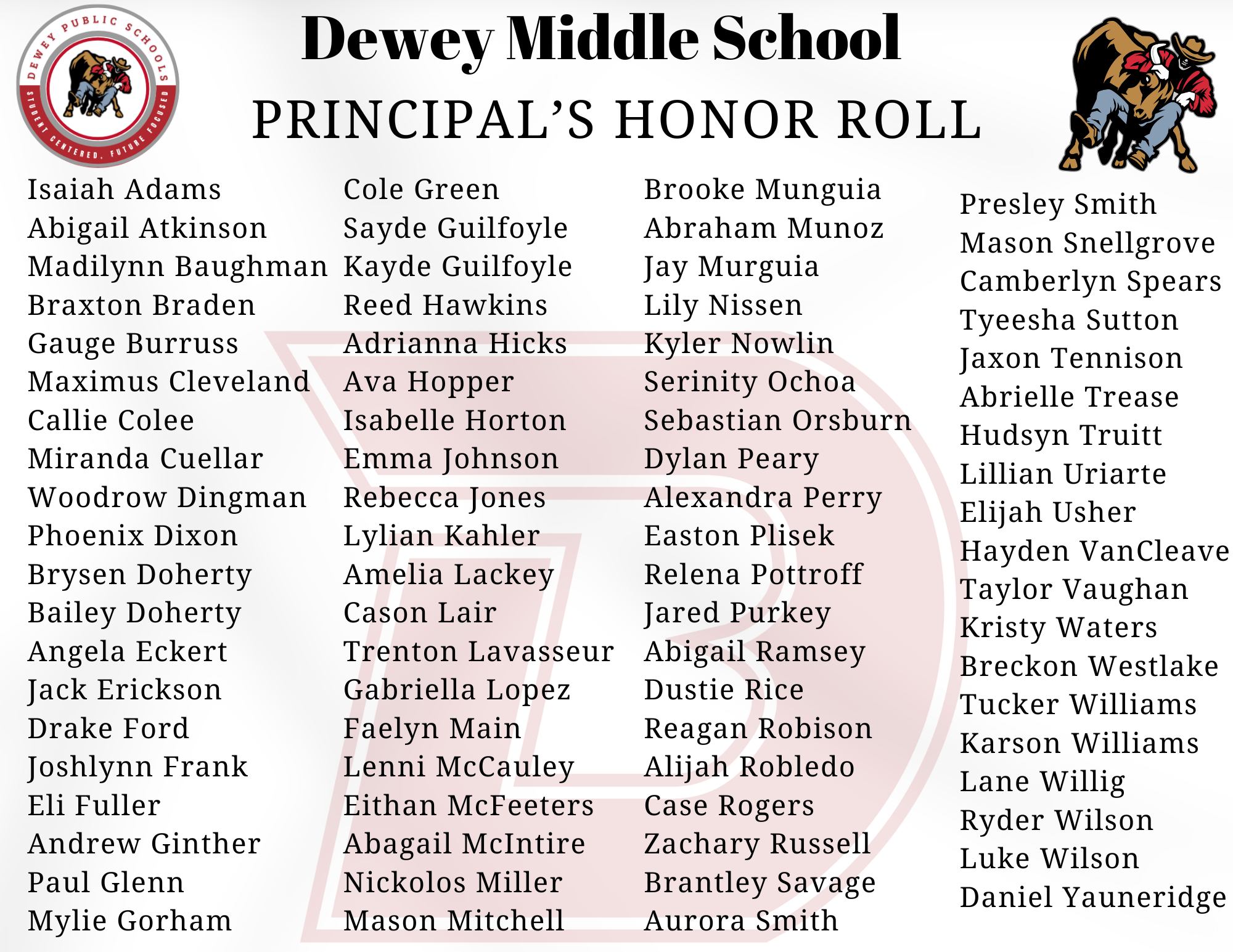 Principal Honor Roll 6/7 Principal Honor Roll 6/7