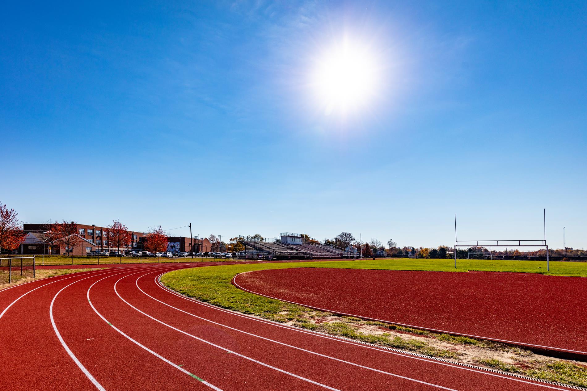 Sun on stadium