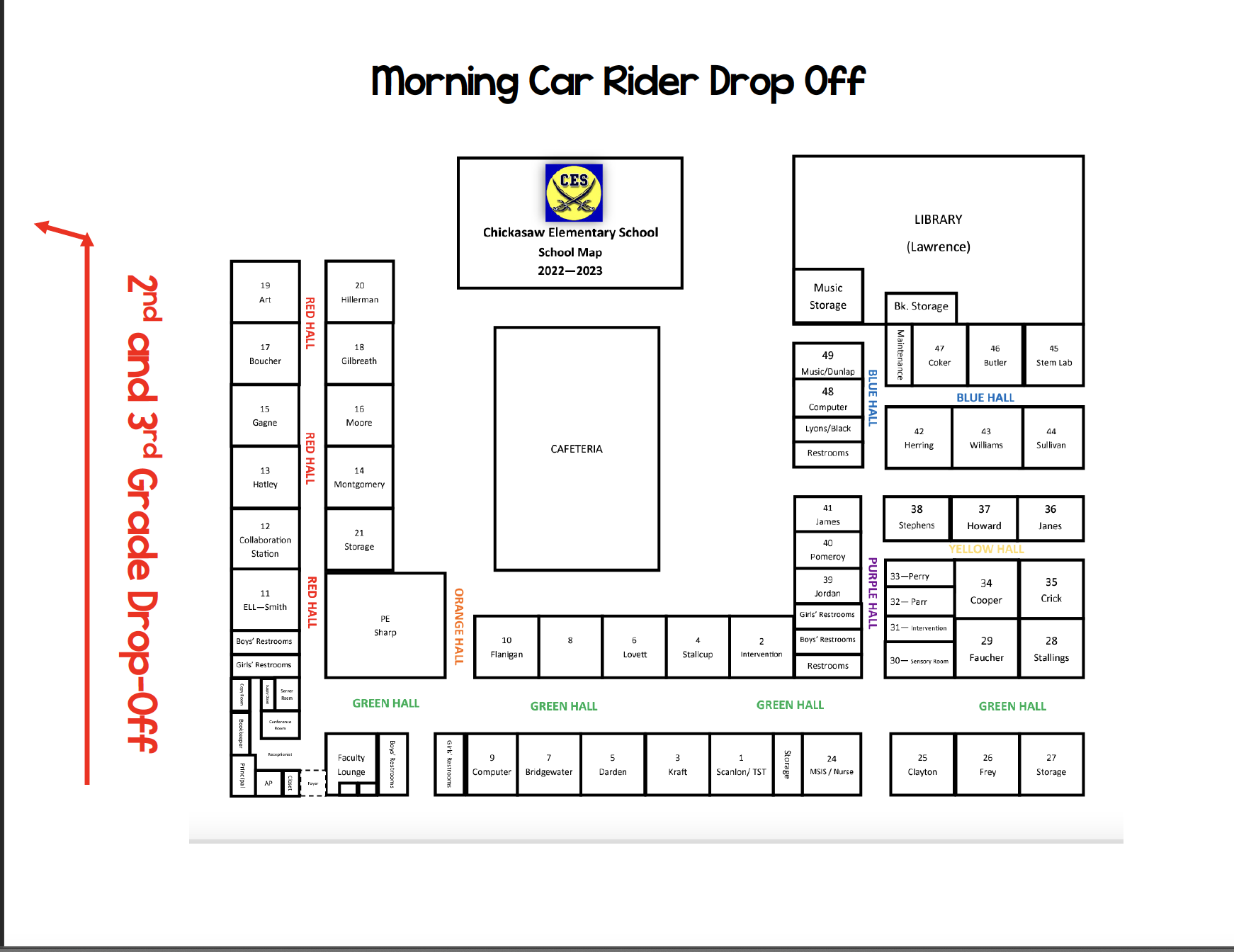 Morning Car Rider Map