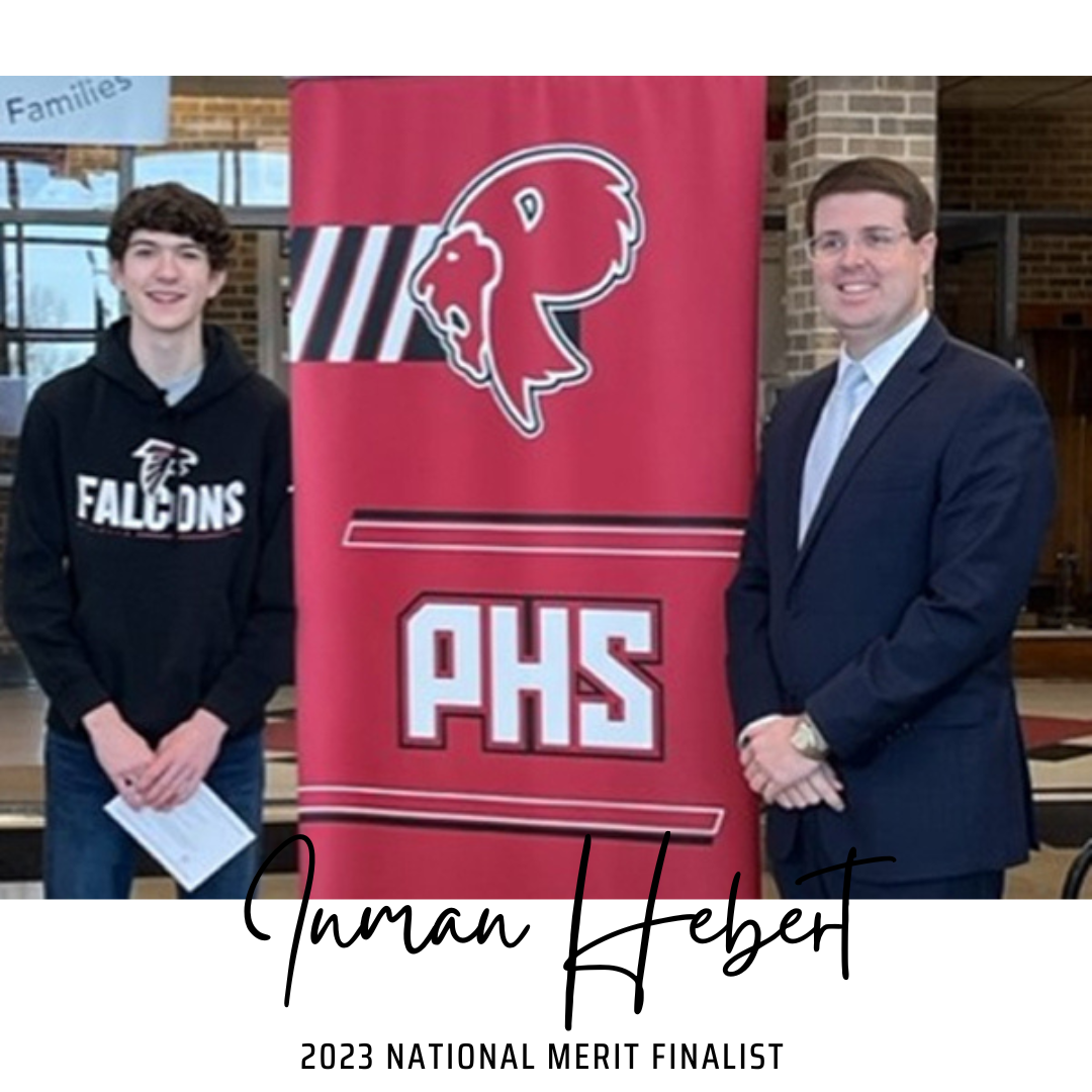 Inman Hebert pictured with Dr. Farris, Prattville High School Principal