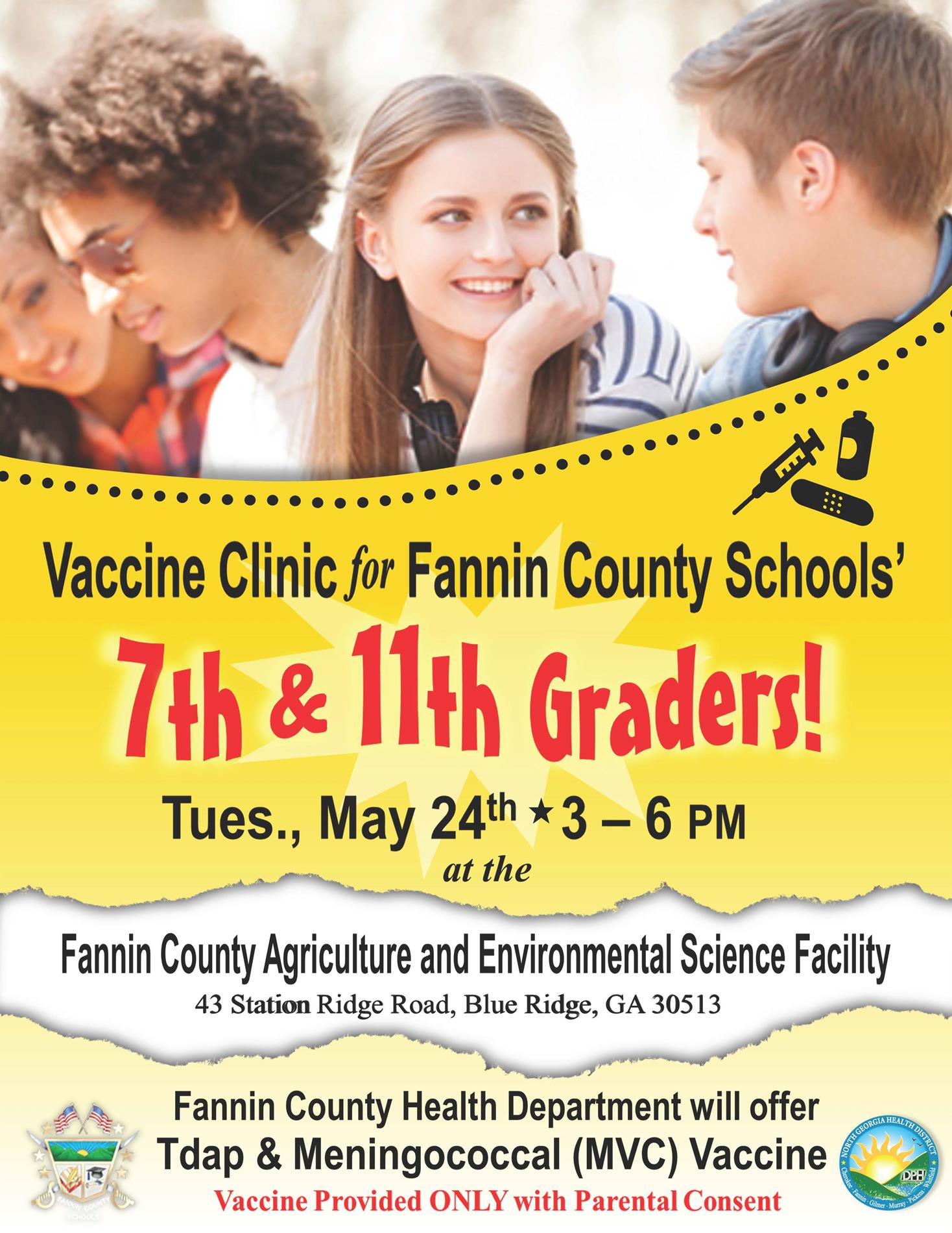 Vaccine Clinic for 7th & 11th Graders