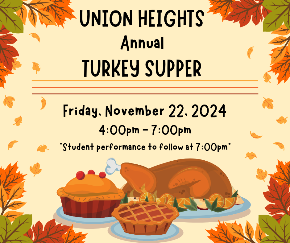 Annual Turkey Supper is November 22, 4-7pm