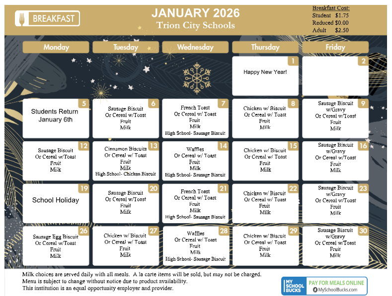TCS BREAKFAST MENU: CLICK TO OPEN MENU IN READABLE TEXT