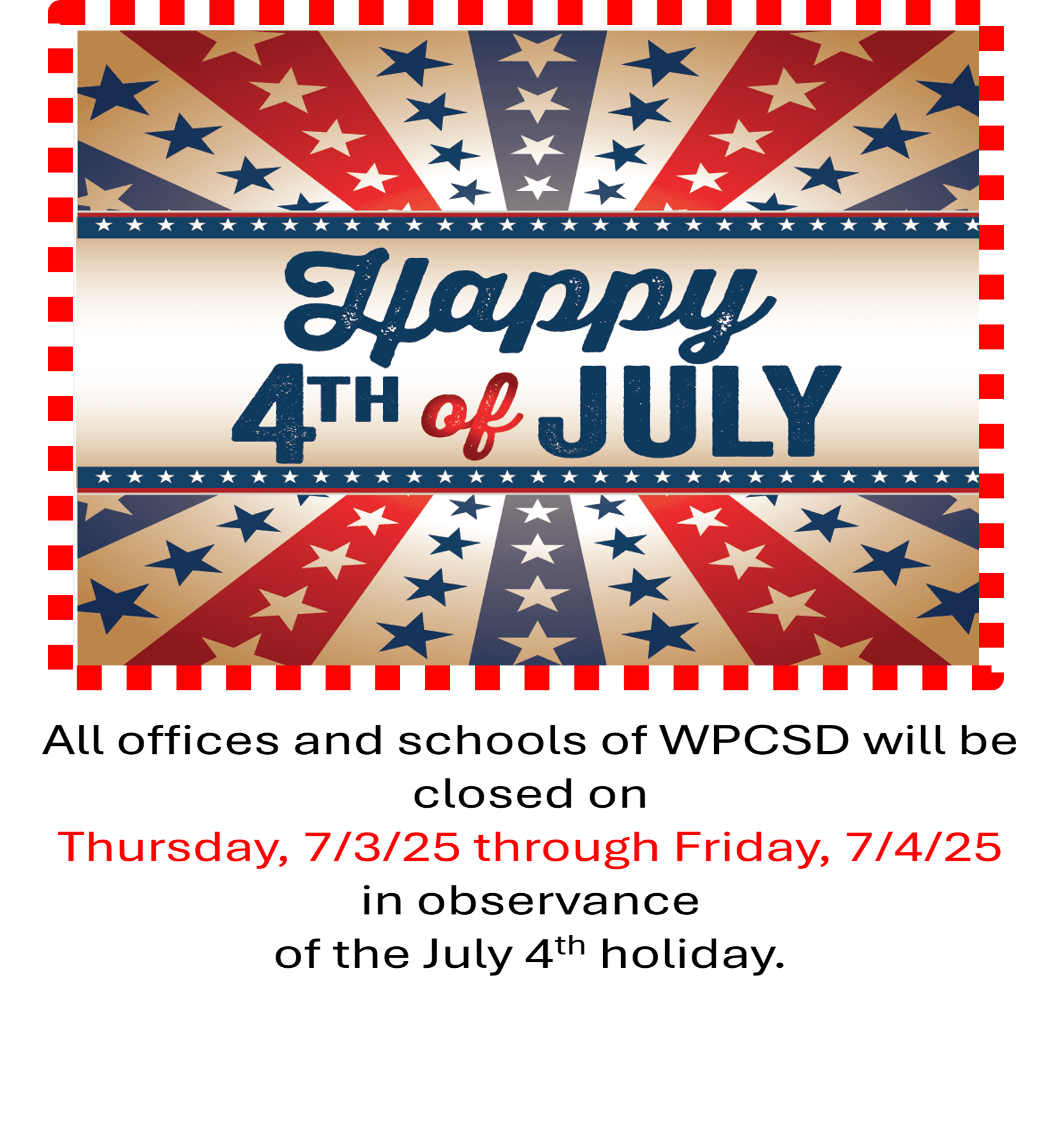 July 4th holiday July 4th holiday