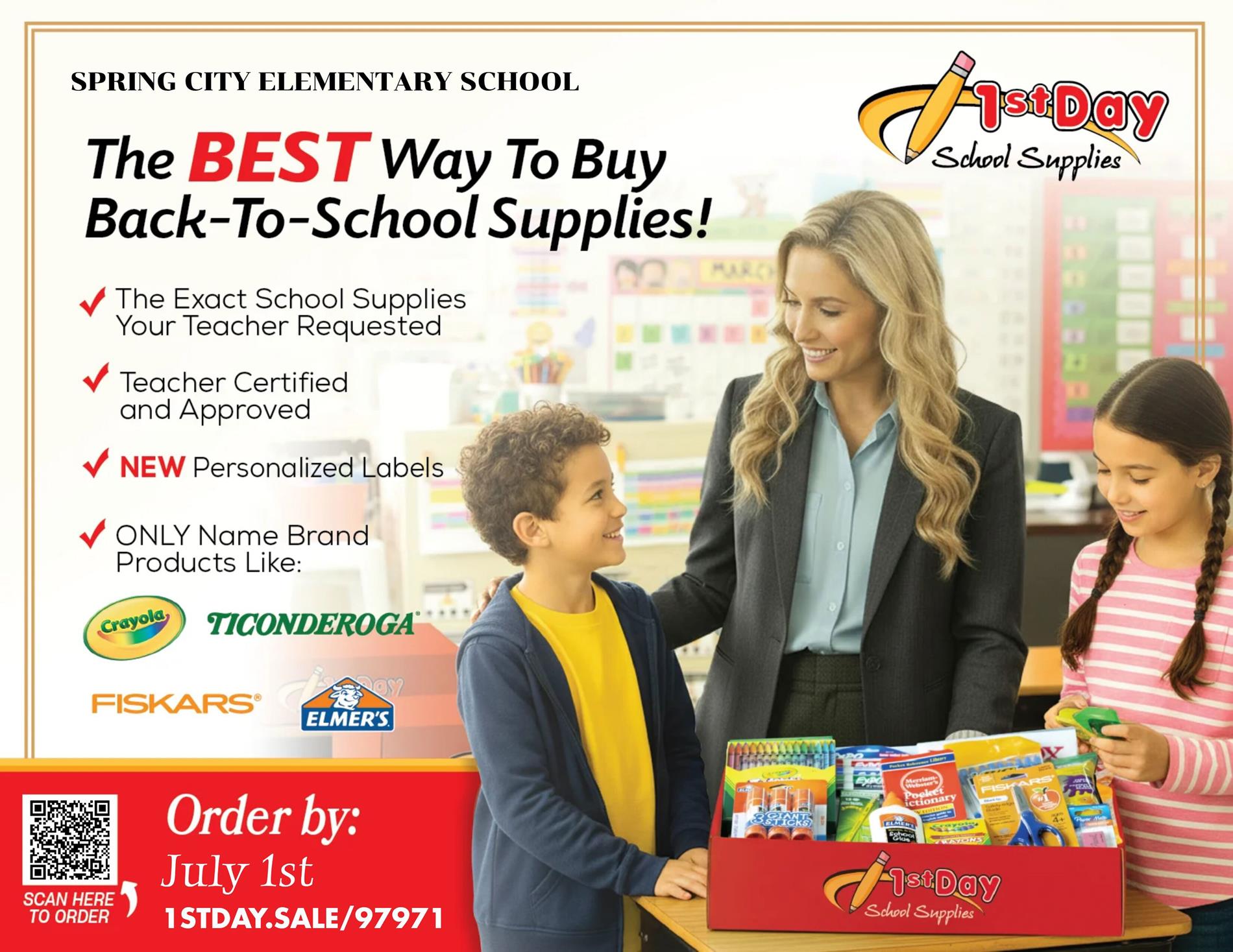 1st Day School Supplies Flyer Image