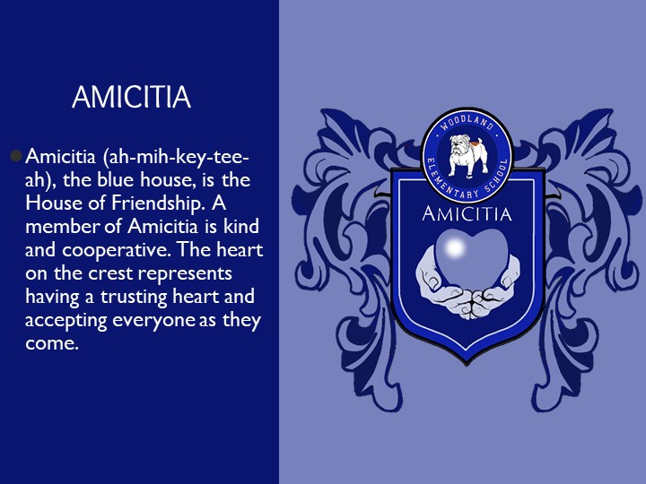 Amicitia House of Friendship Color is blue