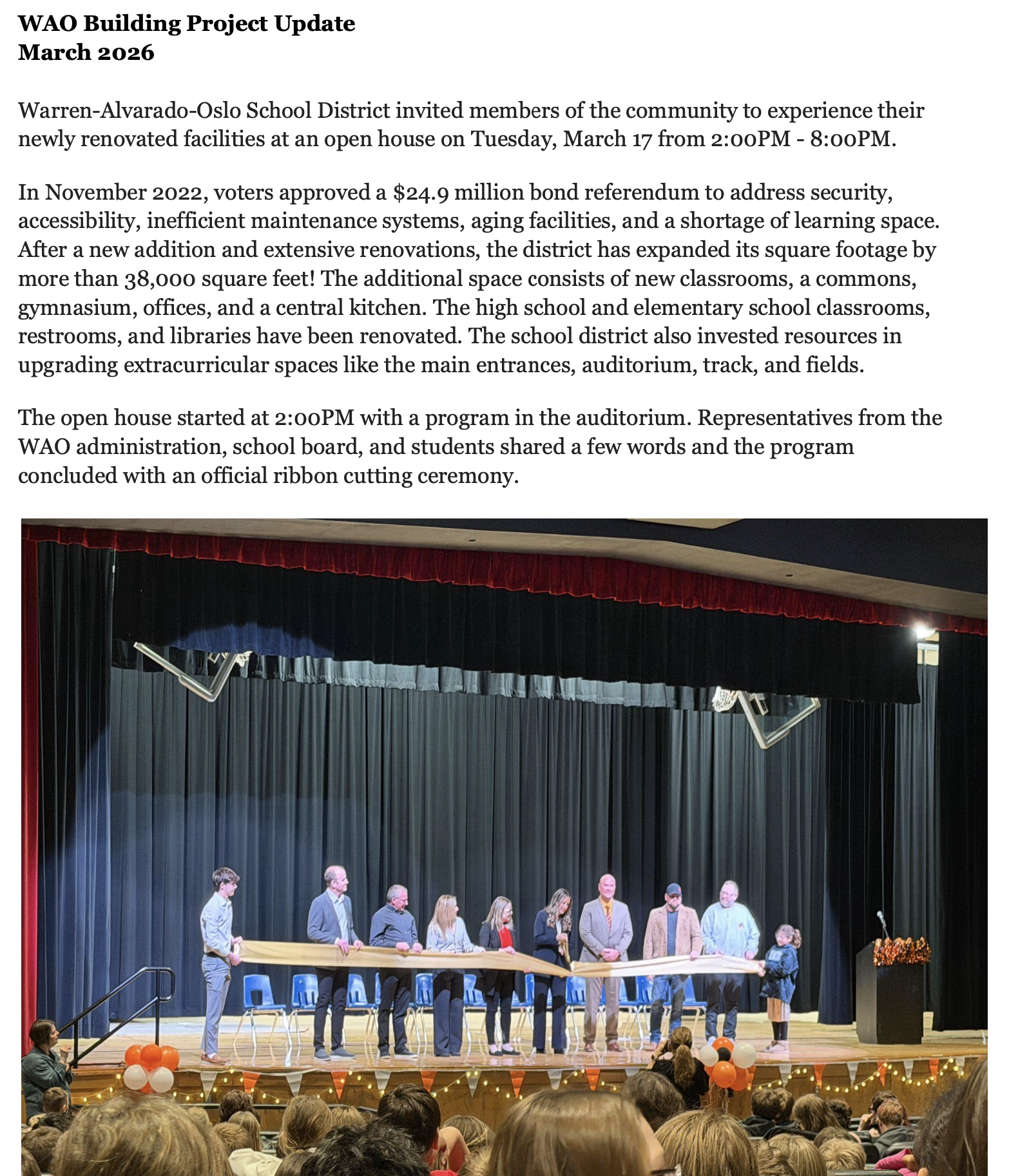 The ribbon cutting ceremony