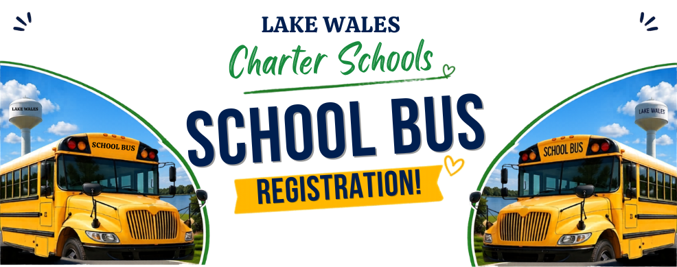 LWCS Bus Registration flyer - with a picture of a bus.