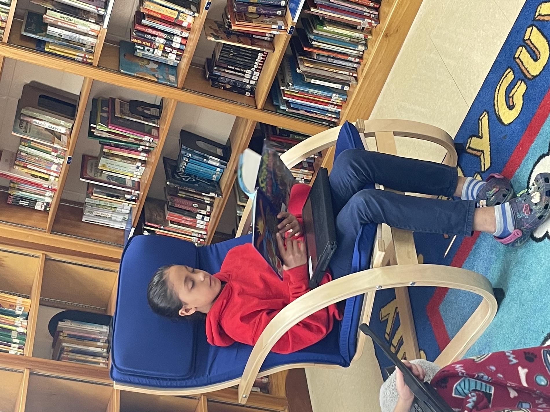 Student's enjoying reading in the Library!  