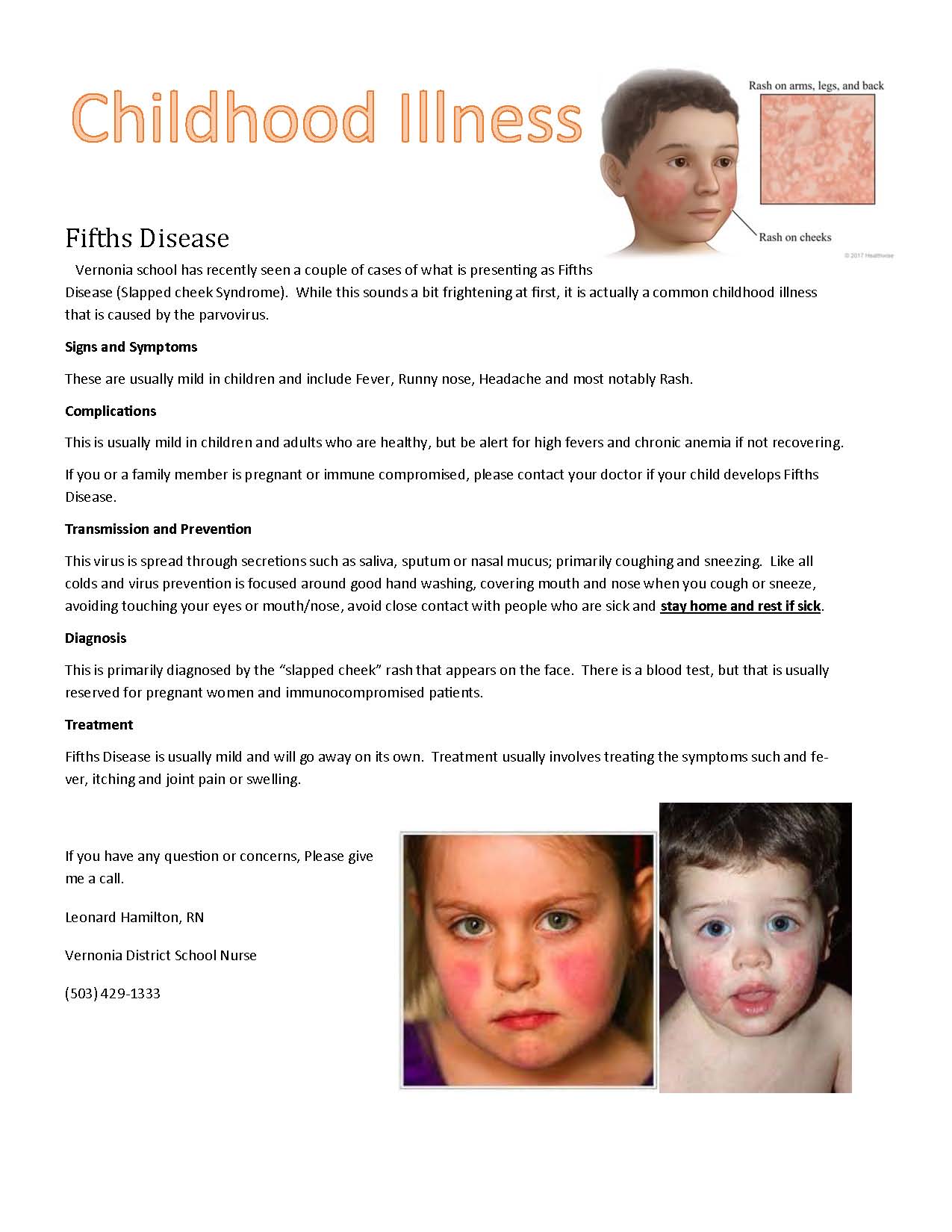 Fifths Disease Flyer