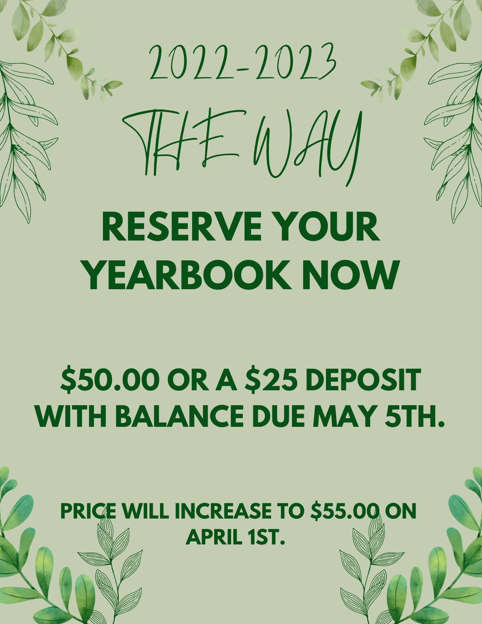 March Yearbook Sale