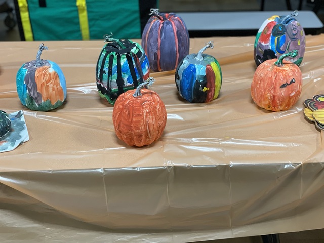 Decorated pumpkins