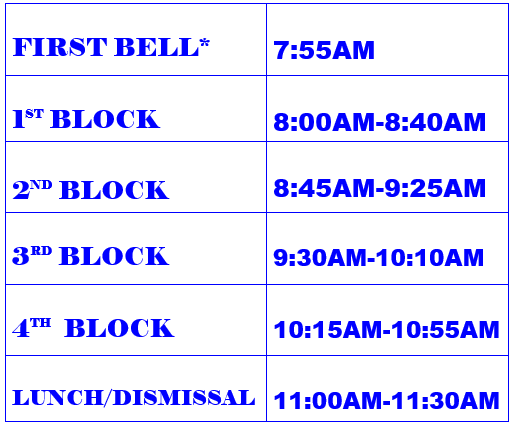 EARLY RELEASE BELL SCHEDULE 2025