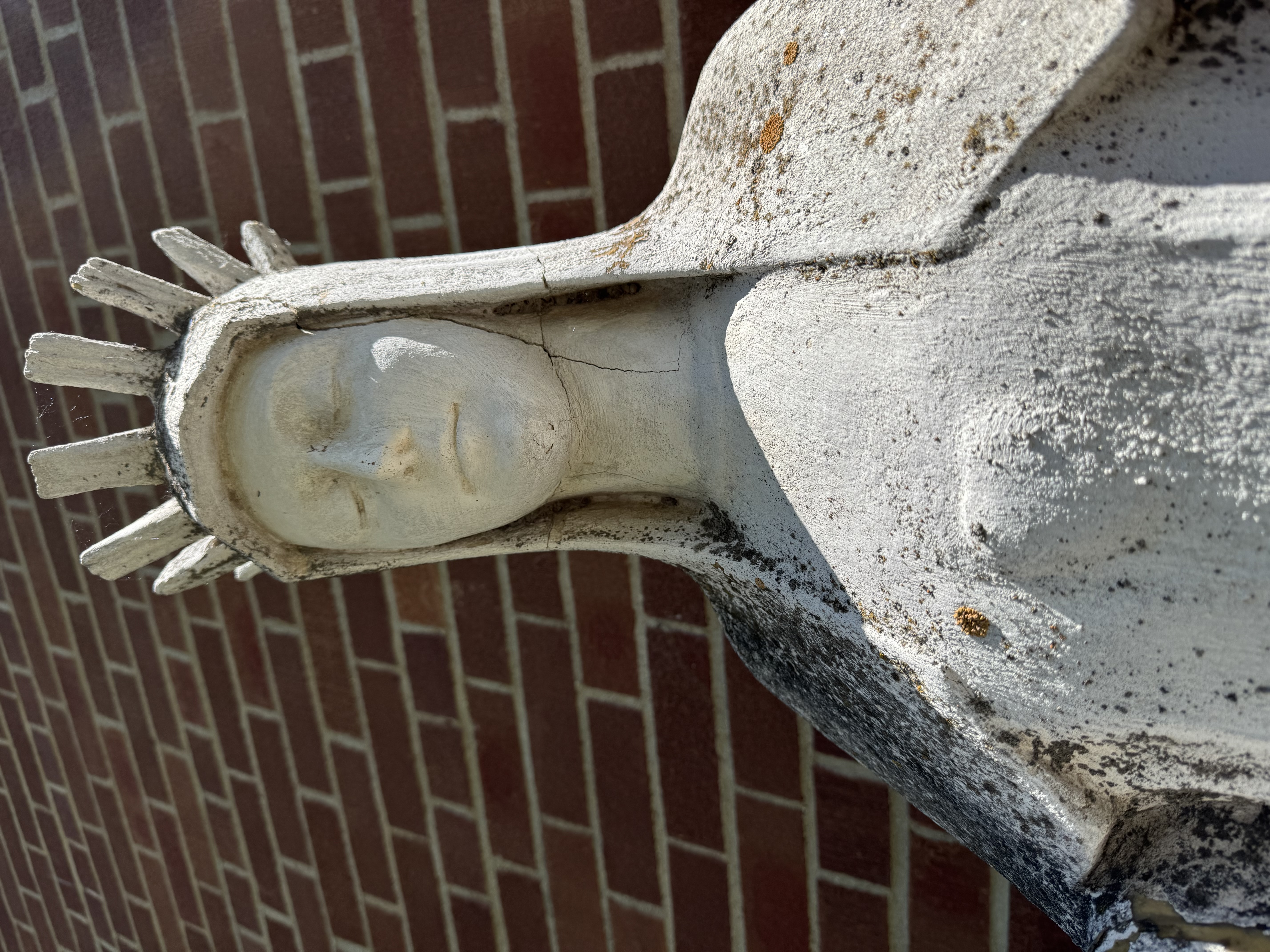Our Lady of Beauraign Statue face at St. Edward, Minneota