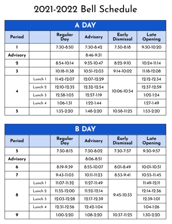 Bell Schedules Bell Schedules