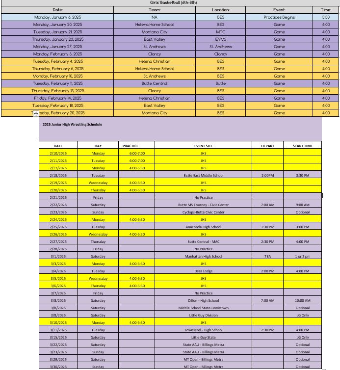 Track Schedule