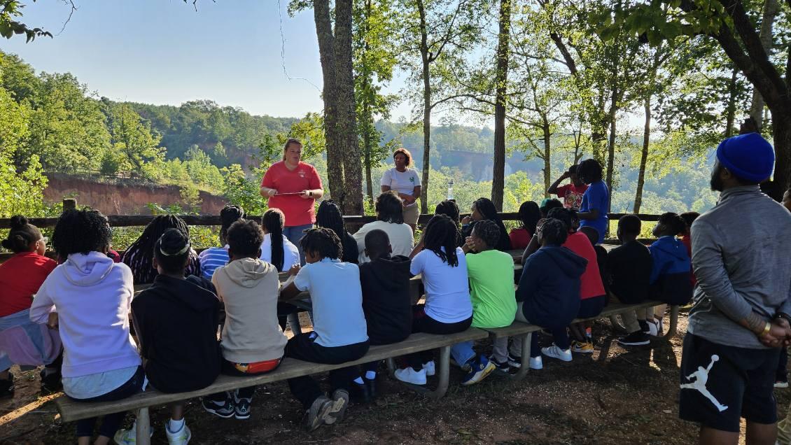 Scholars learning at Providence Canyon. 