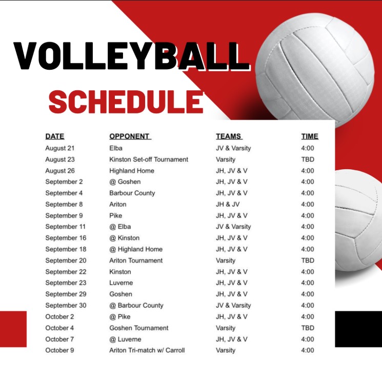 2025 Volleyball Schedule