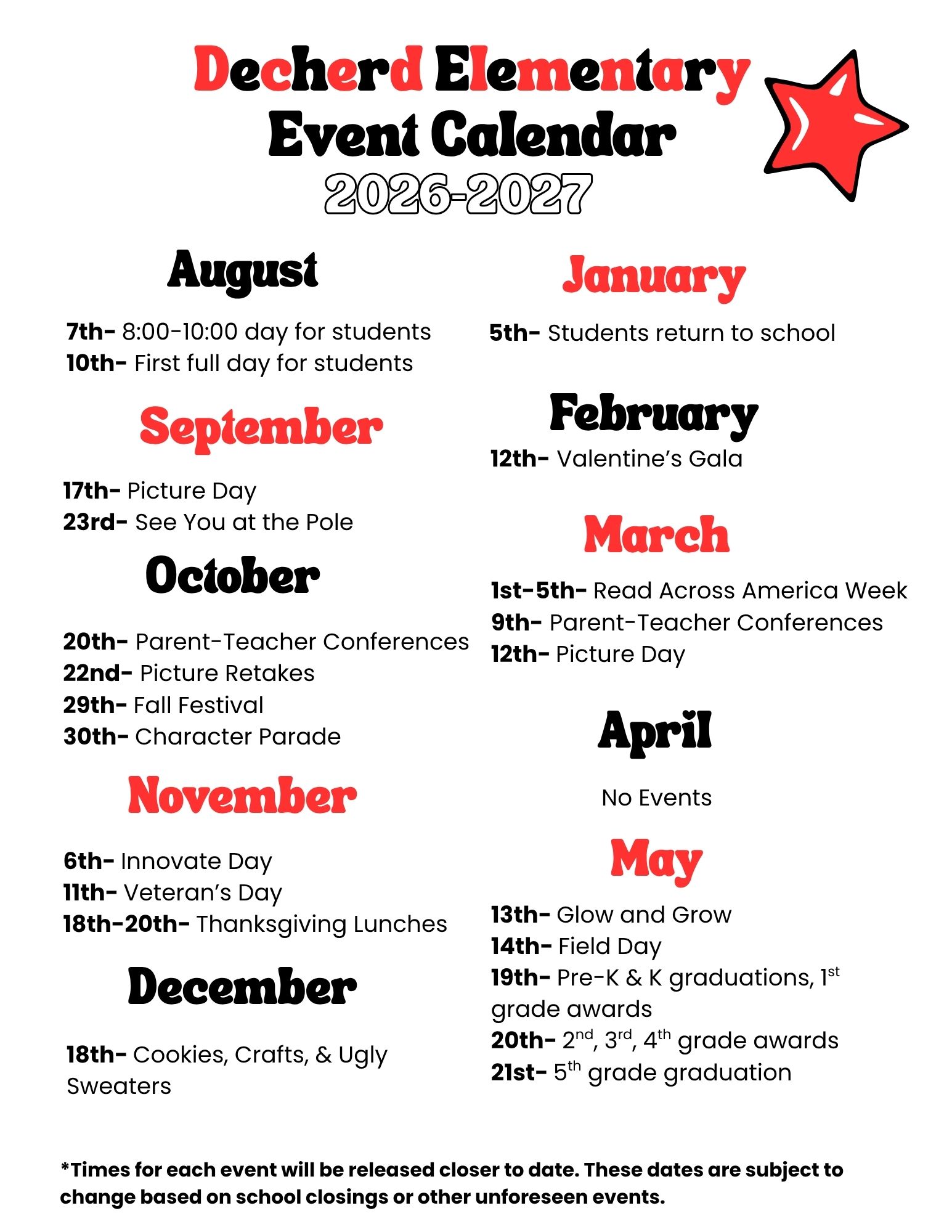 yearly event calendar- details on upcoming event section and our facebook yearly event calendar- details on upcoming event section and our facebook
