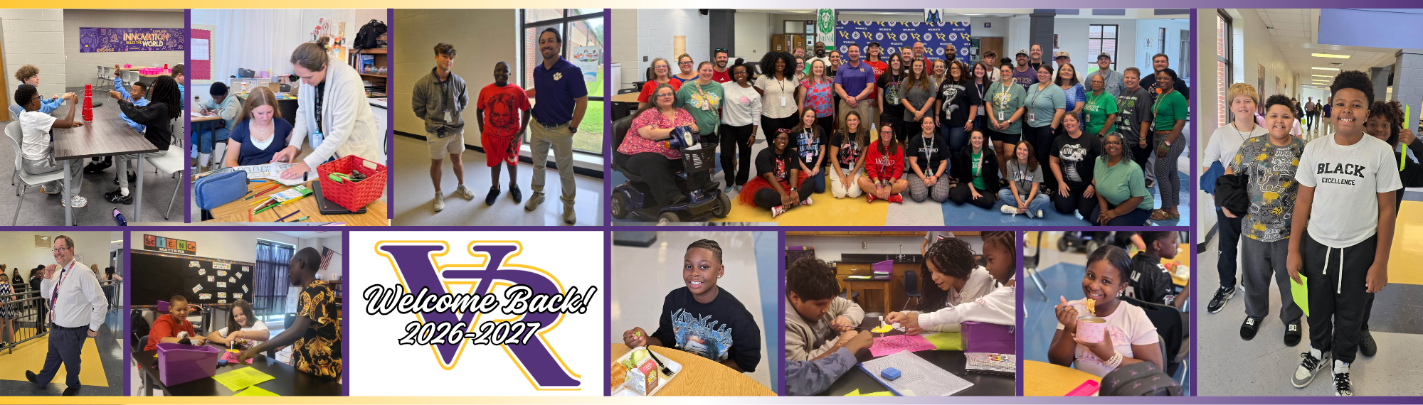 collage of students and teachers the first week of school