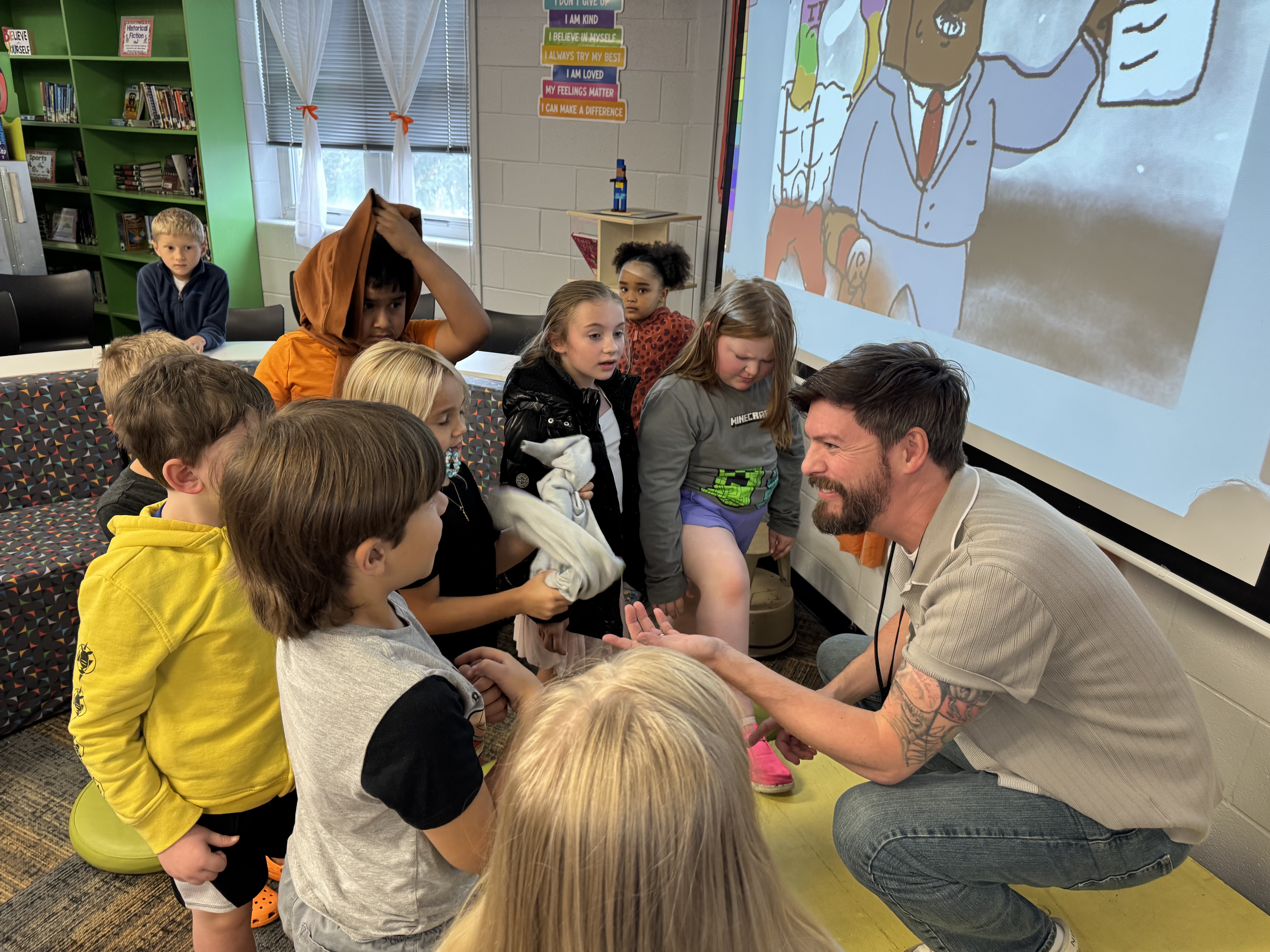 Students Talking to the Author
