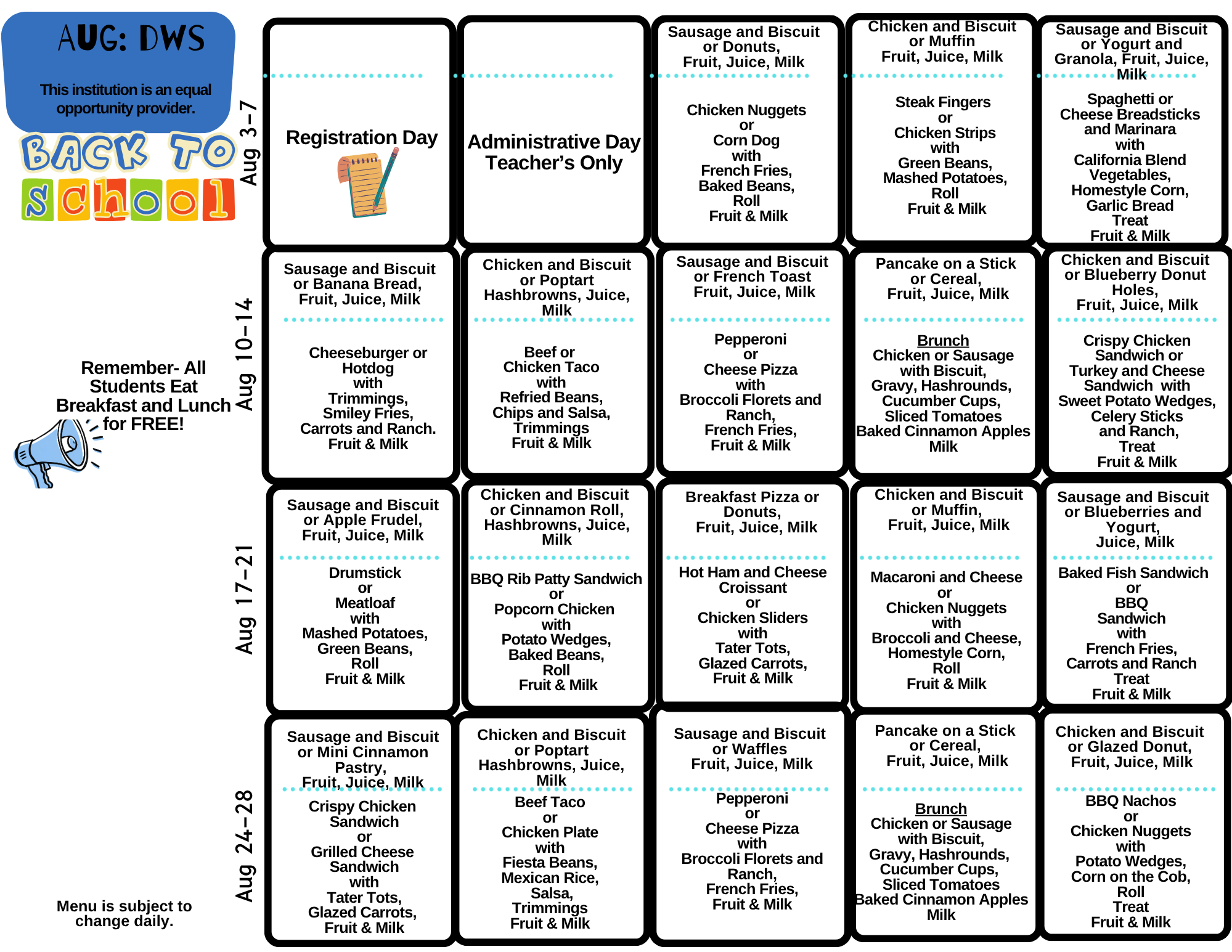Lunch Menu
