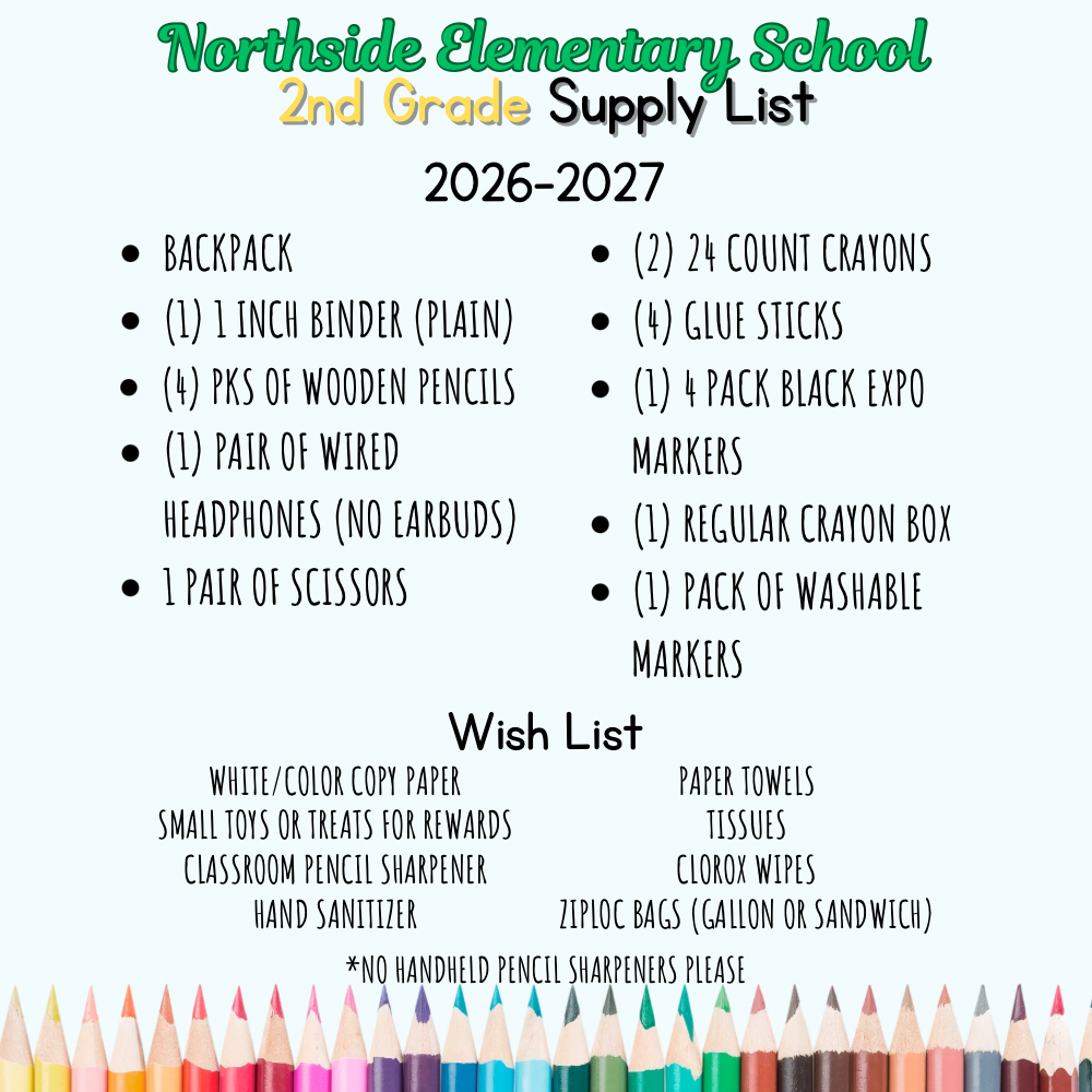 2nd Grade Supply List