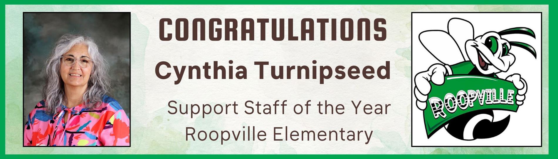 Cynthia Turnipseed Support Staff of the Year