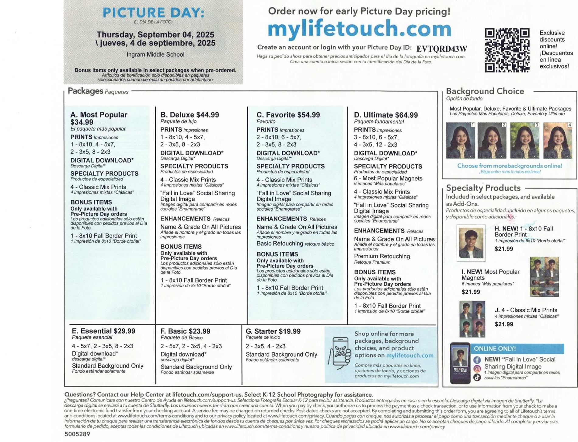 SEPTEMBER 4TH PICTURE DAY 9AM TO 3 PM 
