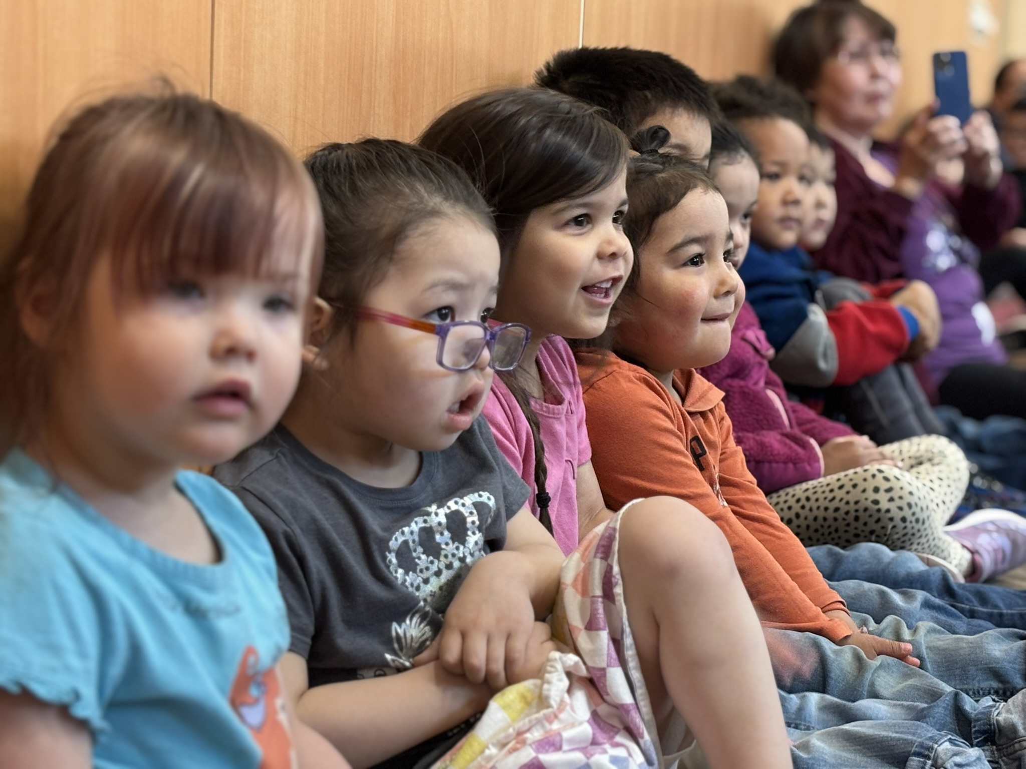 students watching presentation